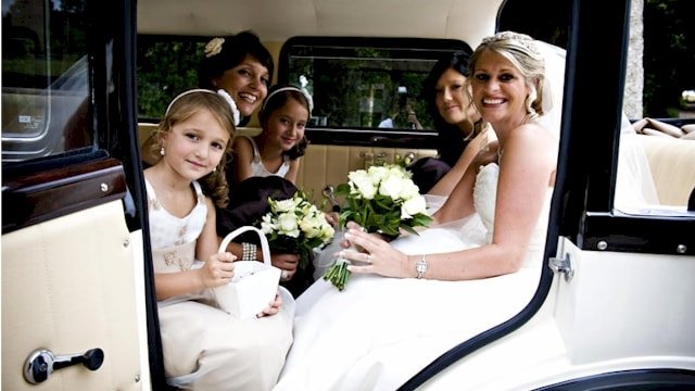 Bramwith limousine with the bridesmaids on board