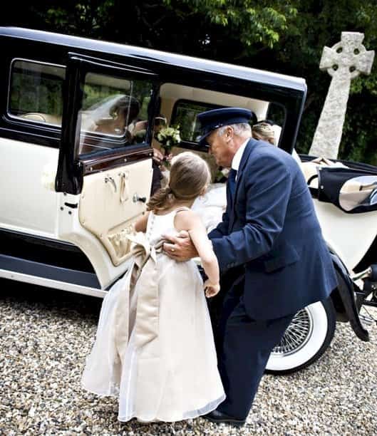 Our driver helping the Bridesmaids into the Bramwith limousine