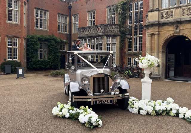 Our Imperial limousine with the Bride and Groom at Tylney Hall Hotel